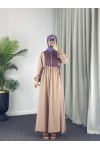 4537 - Pamuklu Tesettür Elbise Pembe-Z17 4537 - Pamuklu Tesettür Elbise Pembe-Z17