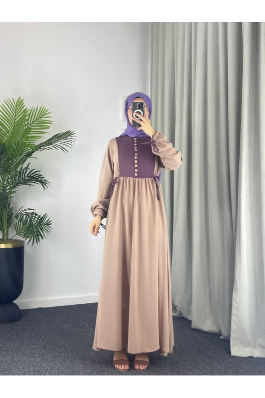 4537 - Pamuklu Tesettür Elbise Pembe-Z17 4537 - Pamuklu Tesettür Elbise Pembe-Z17