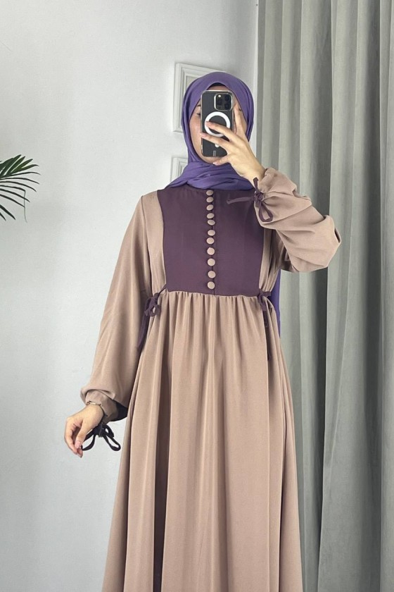 4537 - Pamuklu Tesettür Elbise Pembe-Z17 4537 - Pamuklu Tesettür Elbise Pembe-Z17