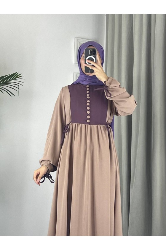 4537 - Pamuklu Tesettür Elbise Pembe-Z17 4537 - Pamuklu Tesettür Elbise Pembe-Z17