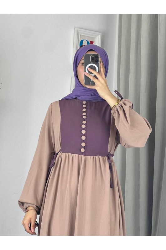 4537 - Pamuklu Tesettür Elbise Pembe-Z17 4537 - Pamuklu Tesettür Elbise Pembe-Z17