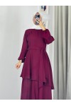 4523 - Bol Paça Pantolon - Tunik Takım Bordo-Z7