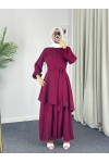 4523 - Bol Paça Pantolon - Tunik Takım Bordo-Z7