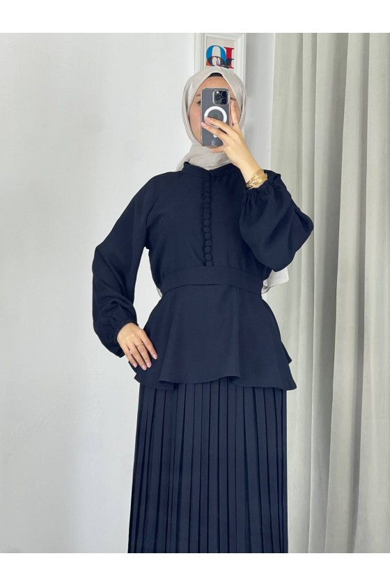 4532 - Krep Tesettür İkili Takım Si̇yah-Z12 4532 - Krep Tesettür İkili Takım Si̇yah-Z12