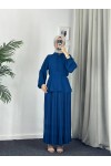 4532 - Krep Tesettür İkili Takım Mavi̇-Z12 4532 - Krep Tesettür İkili Takım Mavi̇-Z12