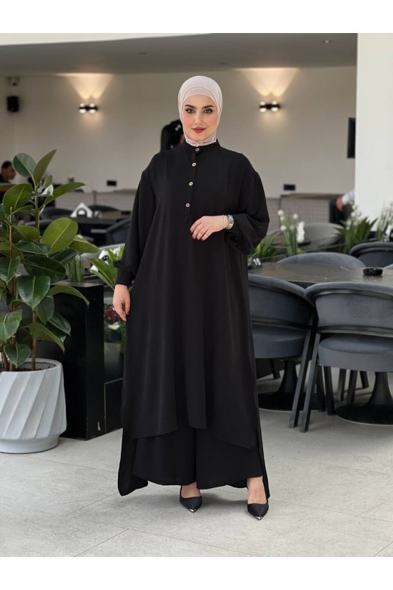 4533 - Tesettür İkili Takım Si̇yah-M6