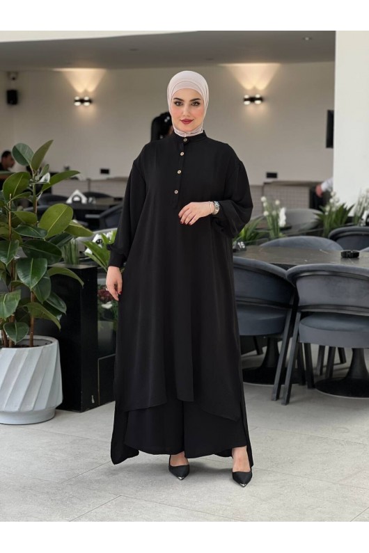 4533 - Tesettür İkili Takım Si̇yah-M6