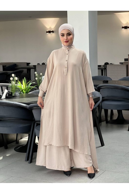 4533 - Tesettür İkili Takım Bej-M6