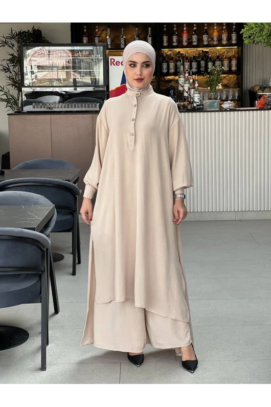 4533 - Tesettür İkili Takım Bej-M6