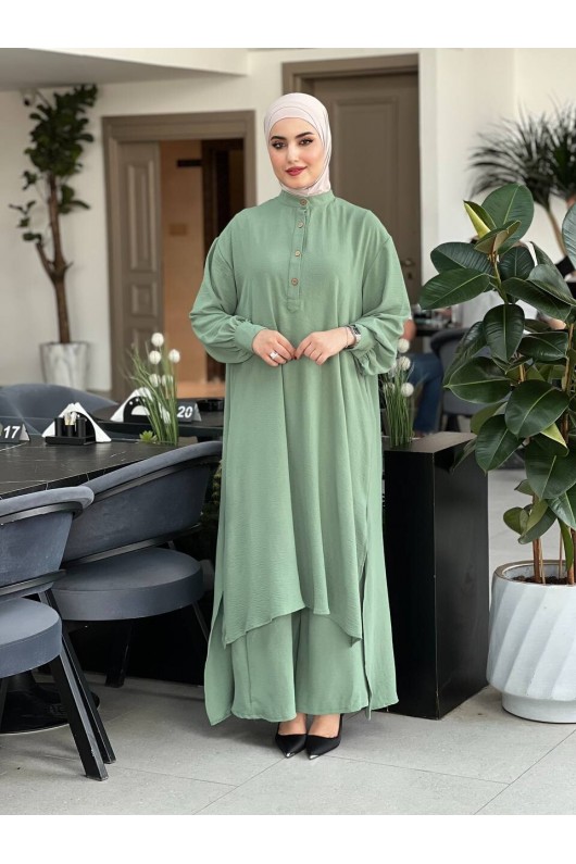 4533 - Tesettür İkili Takım Yeşi̇l-M6