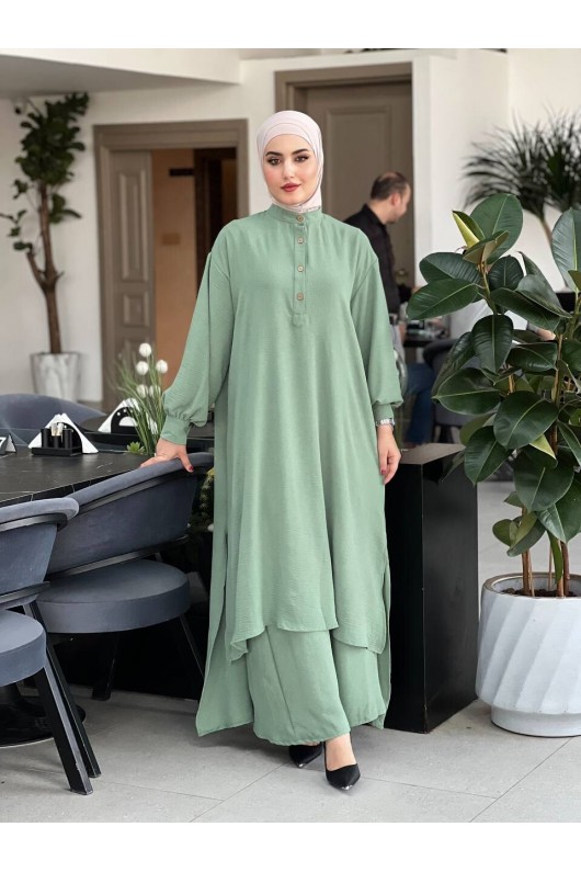 4533 - Tesettür İkili Takım Yeşi̇l-M6