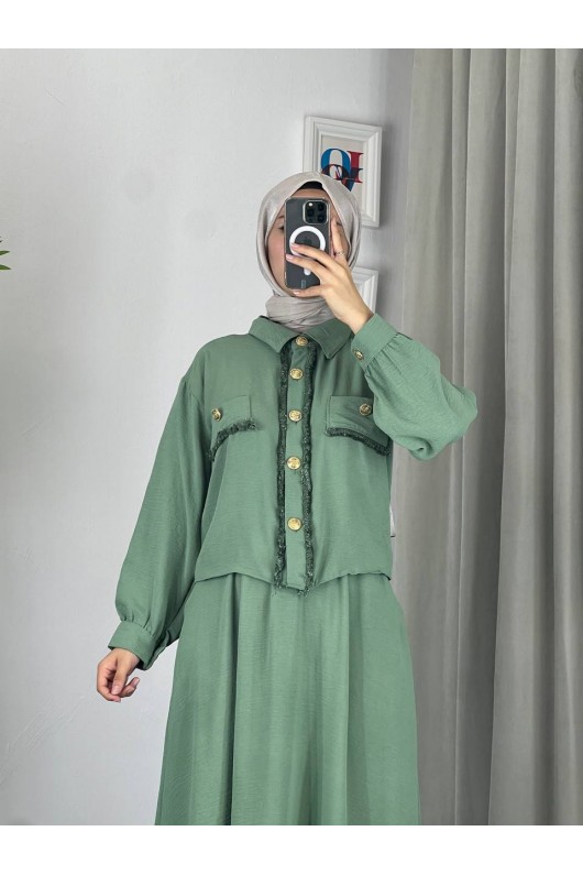 44581 -Ayrobin  Tesettür İkili Takım Yeşi̇l-Z11