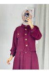 44581 -Ayrobin  Tesettür İkili Takım Bordo-Z11
