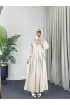 4538 - Kuşak Detaylı Tesettür Elbise Bej-M5 4538 - Kuşak Detaylı Tesettür Elbise Bej-M5