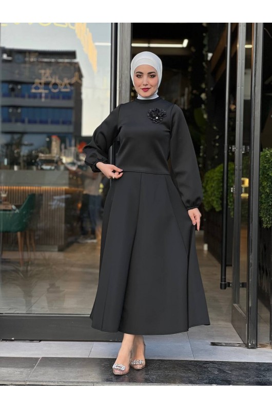3028 - Scuba Tesettür İkili Takım Si̇yah B-1