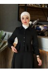 44122 - Pamuklu Kaşe Tesettür İkili Takım Si̇yah A-5