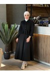 44122 - Pamuklu Kaşe Tesettür İkili Takım Si̇yah A-5