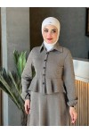 44122 - Pamuklu Kaşe Tesettür İkili Takım Bej A-4 44122 - Pamuklu Kaşe Tesettür İkili Takım Bej A-4