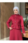 44129 - Scuba Tesettür Takım Bordo-I10 44129 - Scuba Tesettür Takım Bordo-I10