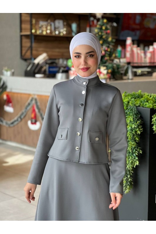 44129 - Scuba Tesettür Takım Gri̇-I10 44129 - Scuba Tesettür Takım Gri̇-I10