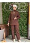 44130 - Scuba Tesettür İkili Takım Kahverengi̇-Z14