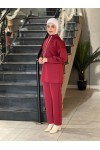 44130 - Scuba Tesettür İkili Takım Bordo-Z14