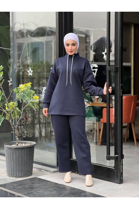 44130 - Scuba Tesettür İkili Takım Laci̇vert-Z14