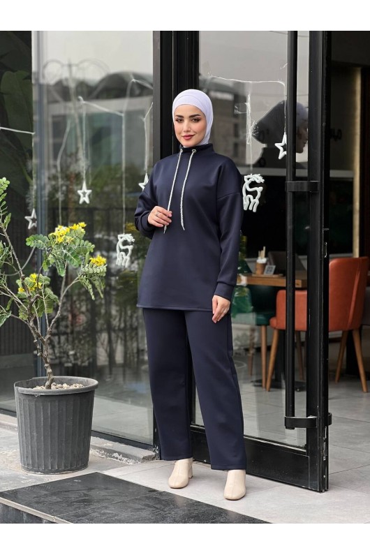 44130 - Scuba Tesettür İkili Takım Laci̇vert-Z14