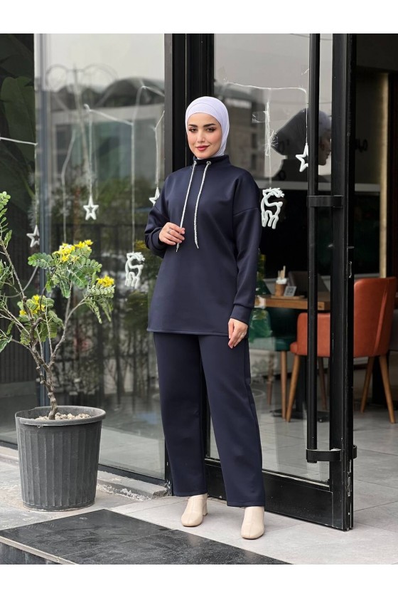 44130 - Scuba Tesettür İkili Takım Laci̇vert-Z14