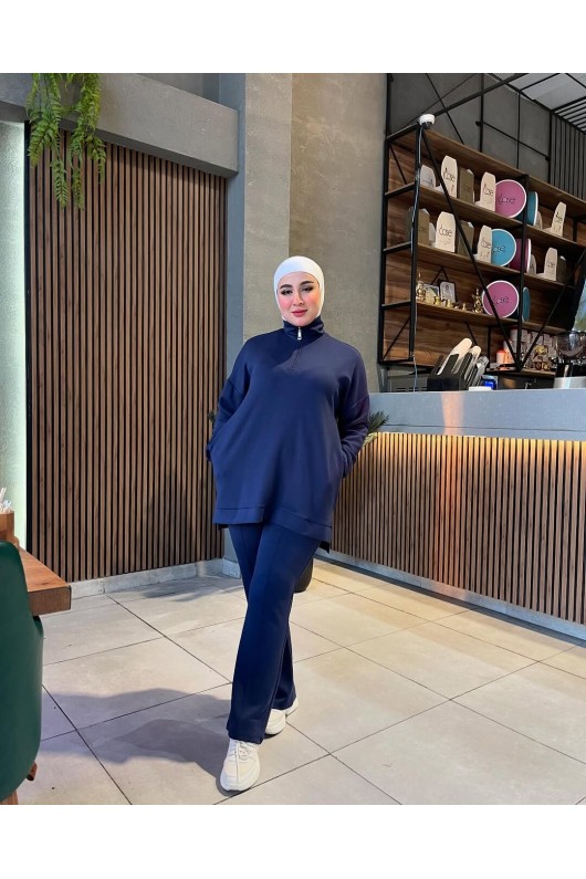 44133 - Tesettür İkili Takım Laci̇vert-J2