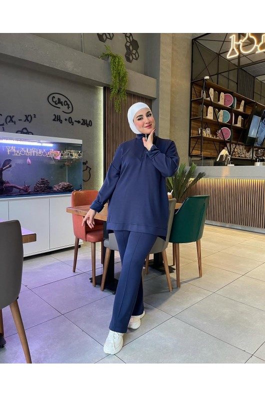 44133 - Tesettür İkili Takım Laci̇vert-J2