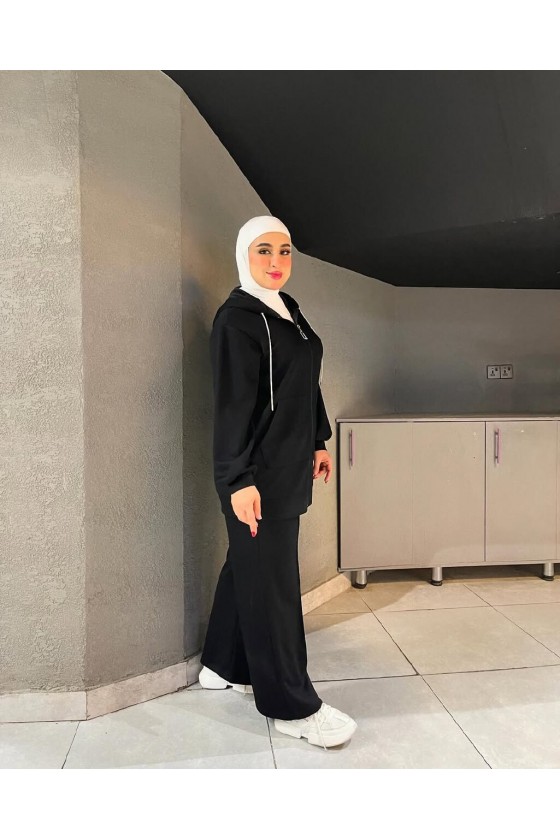 44135 - Tesettür İkili Takım Si̇yah-J2