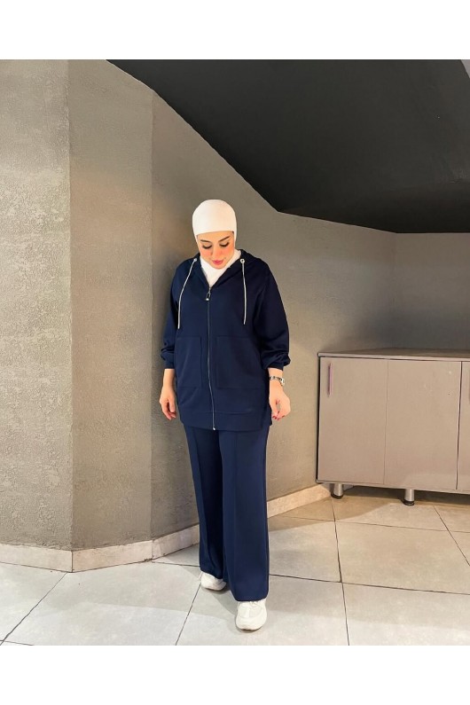 44135 - Tesettür İkili Takım Laci̇vert-J2