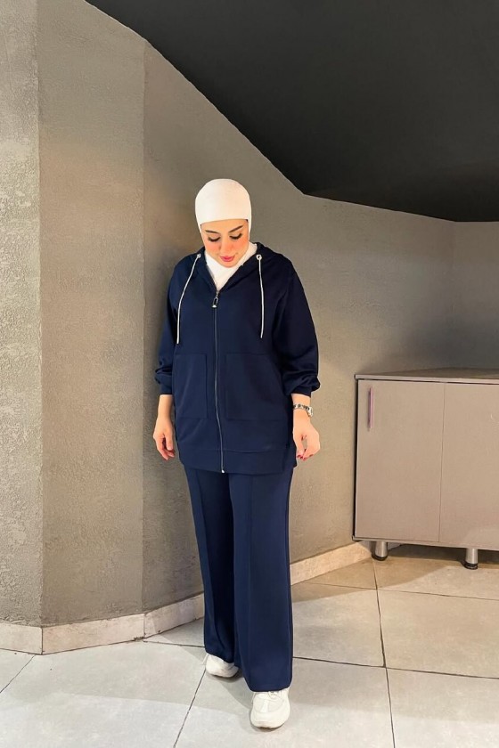 44135 - Tesettür İkili Takım Laci̇vert-J2