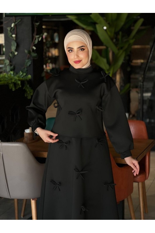 44137 - Detaylı Tesettür Takım Si̇yah-A20