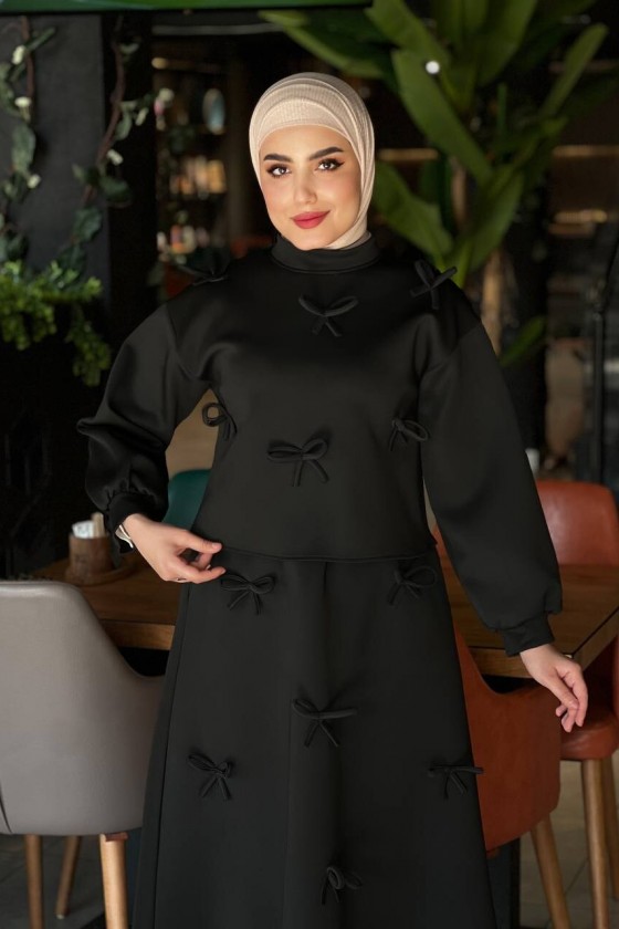 44137 - Detaylı Tesettür Takım Si̇yah-A20 44137 - Detaylı Tesettür Takım Si̇yah-A20