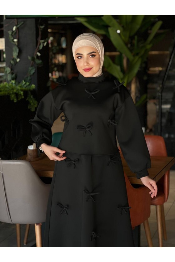 44137 - Detaylı Tesettür Takım Si̇yah-A20