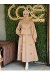 44137 - Detaylı Tesettür Takım Bej-A20