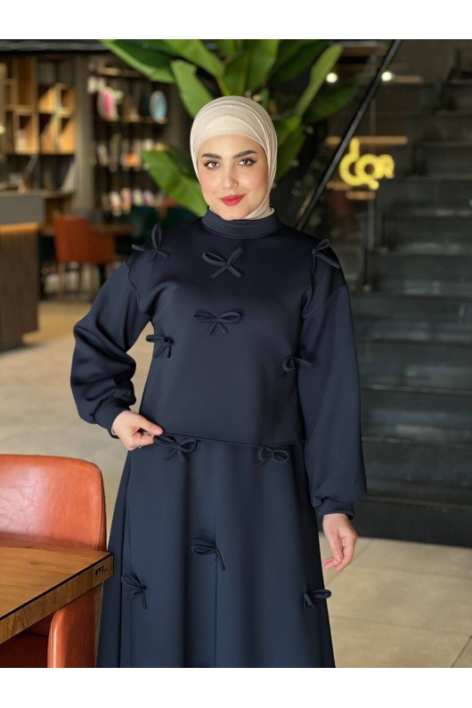 44137 - Detaylı Tesettür Takım Laci̇vert-A20