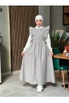 44096 - Kaşe Tesettür Elbise Gri̇ A-3 44096 - Kaşe Tesettür Elbise Gri̇ A-3