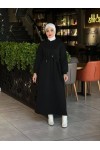 44108 - Üç İplik Tesettür Elbise Si̇yah-I3