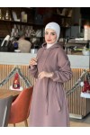 44108 - Üç İplik Tesettür Elbise Kahverengi̇-I3
