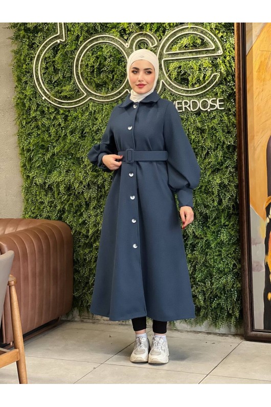 44118 - Kaşe Tesettür Kaban Laci̇vert A-1