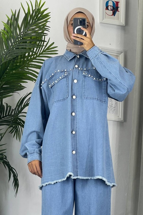 0778 - Kot Tesettür İkili Takım Mavi̇ G 3 0778 - Kot Tesettür İkili Takım Mavi̇ G 3