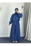 0831 - Kot Kumaş İkili Tesettür Takım Mavi̇ G-4