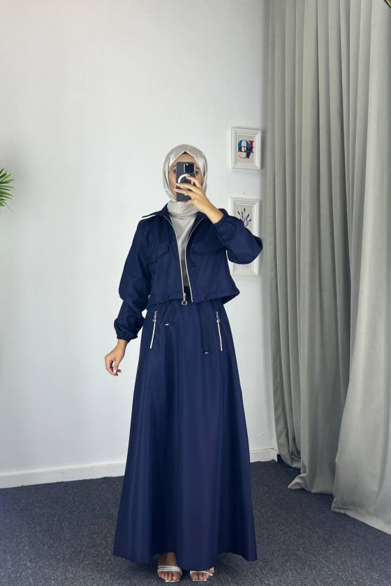 0903 - Bondit Kumaş İkili Tesettür Takım Laci̇vert -c 9 0903 - Bondit Kumaş İkili Tesettür Takım Laci̇vert -c 9