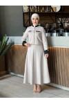 4515 - Scuba Kumaş İkili Tesettür Takım Bej E-6 4515 - Scuba Kumaş İkili Tesettür Takım Bej E-6