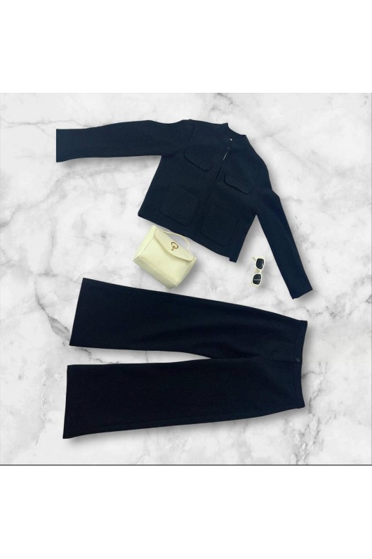 7276 - Tesettür İkili Takım Si̇yah E-5