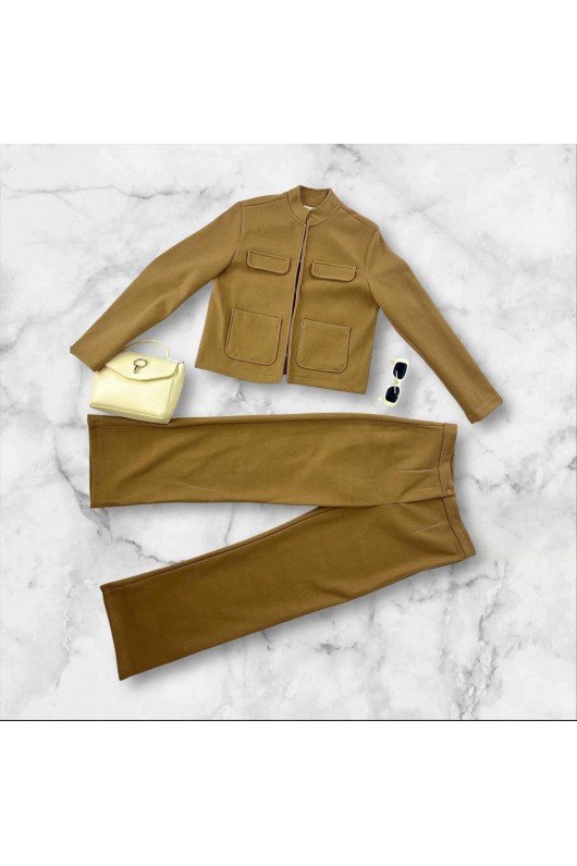 7276 - Tesettür İkili Takım Camel E-5