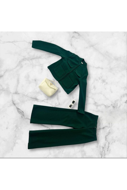 7276 - Tesettür İkili Takım Yeşi̇l E-5